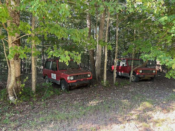 Some cool vehicles on the property with serious Jurassic Park vibes.