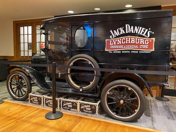 An old truck that used to deliver Jack Daniel's Whiskey.